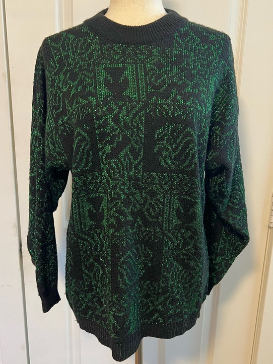 Ice Sweaters - VNTG Ice Metallic Patterned Wool Blend‎ Ugly Christmas Sweater Holiday Jumper